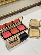 Foundation , single highlighter and blush palette